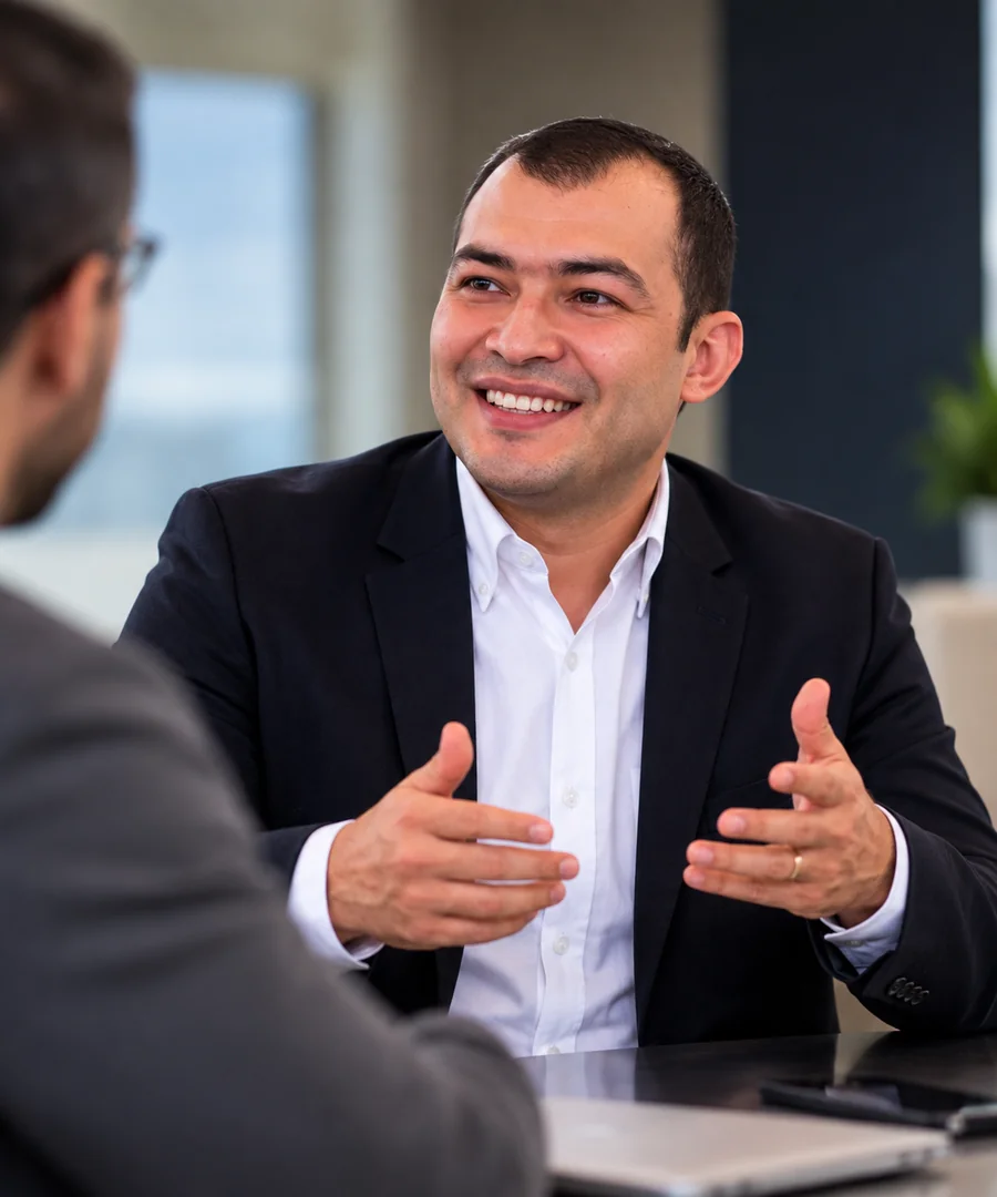 Jack Alvarado en una conversación de mentoría